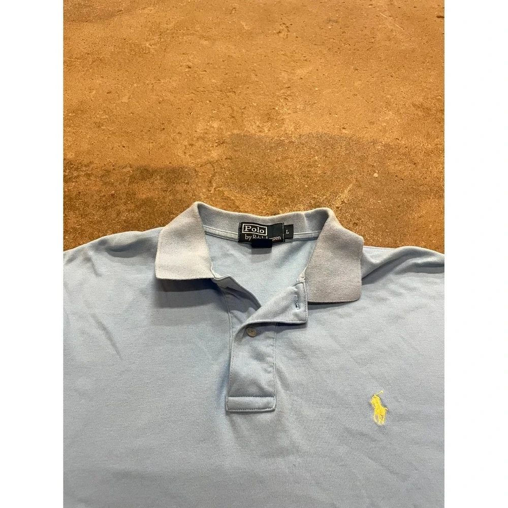 Polo Ralph Lauren Golf Polo Shirt Mens Large Light Blue Cotton Embroidered Logo‎